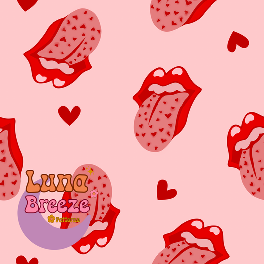 Vday tongues seamless repeating pattern