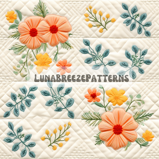 Summer quilt seamless repeating pattern