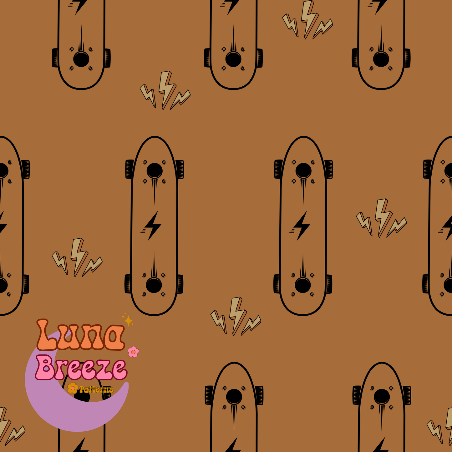 Light bolt skater seamless repeating pattern