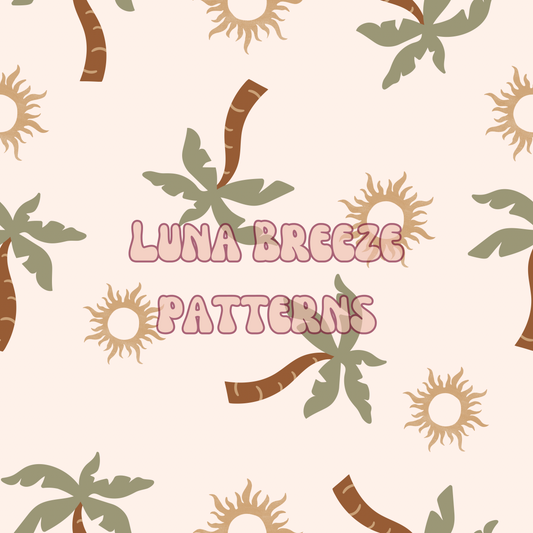 Neutral palms seamless repeating pattern