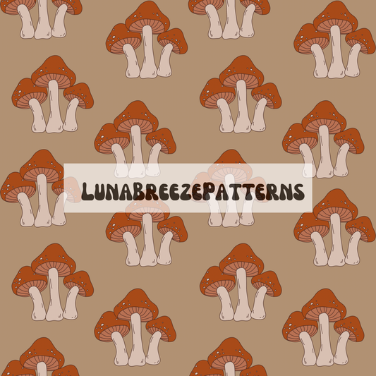 Mushroom seamless repeating pattern