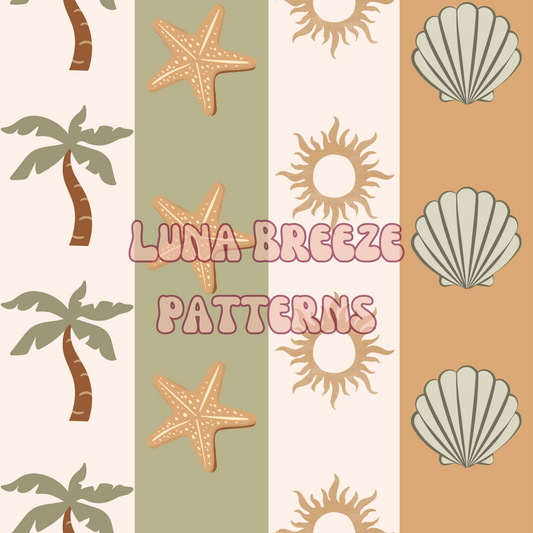 Palm tree stripes seamless repeating pattern