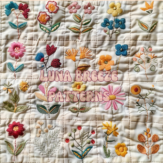 Floral quilt seamless repeating pattern