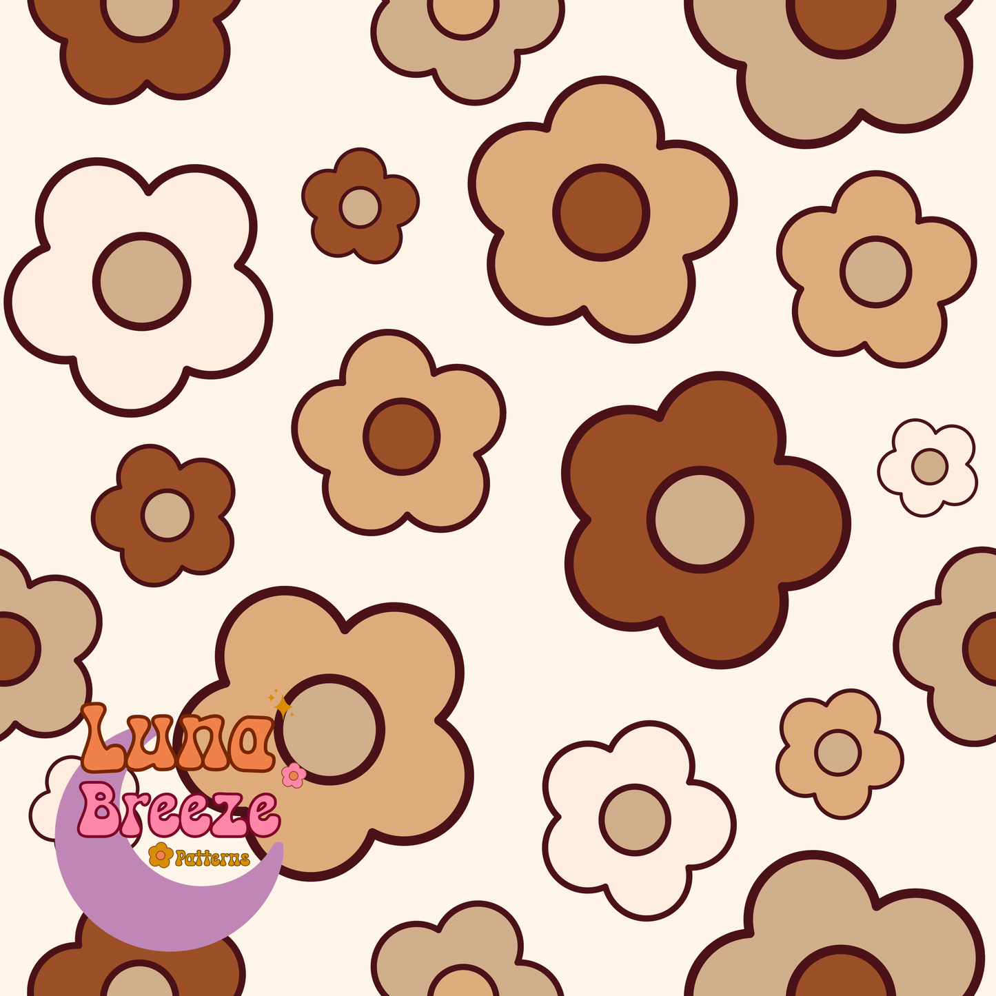 Neutral daisys seamless