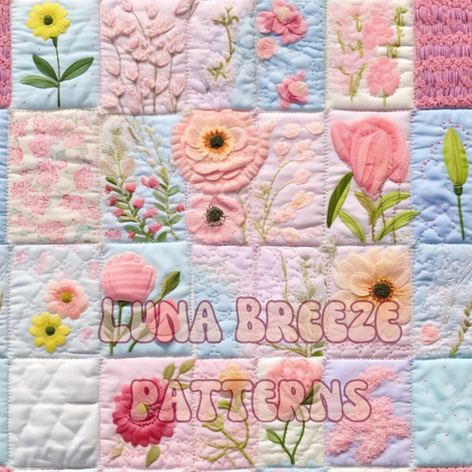 Floral quilt seamless repeating pattern