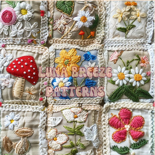 Mushroom daisy quilt