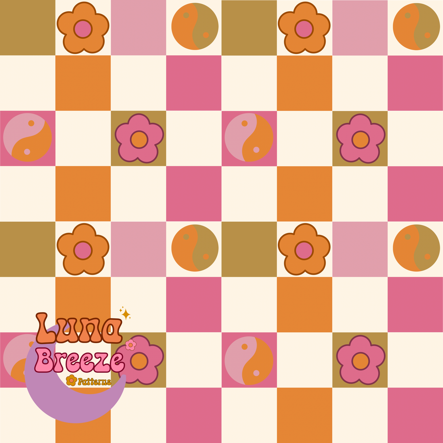 Fun checkered seamless repeating pattern