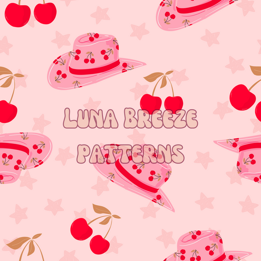 Cherry hats seamless repeating pattern