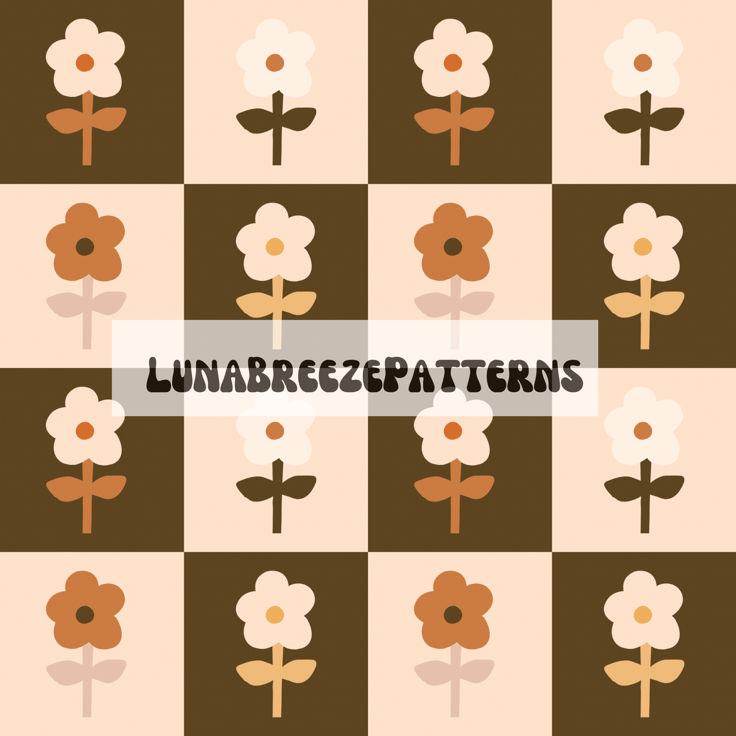 Neutral checkered floral