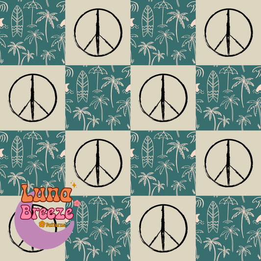 Peace sign beachy squares