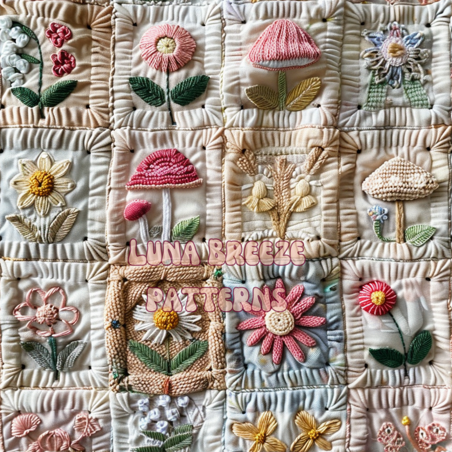 Spring quilt seamless repeating pattern