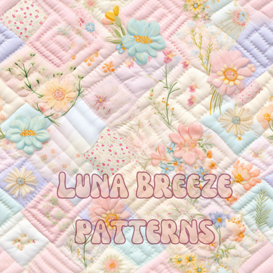 Pastel floral quilt seamless repeating pattern