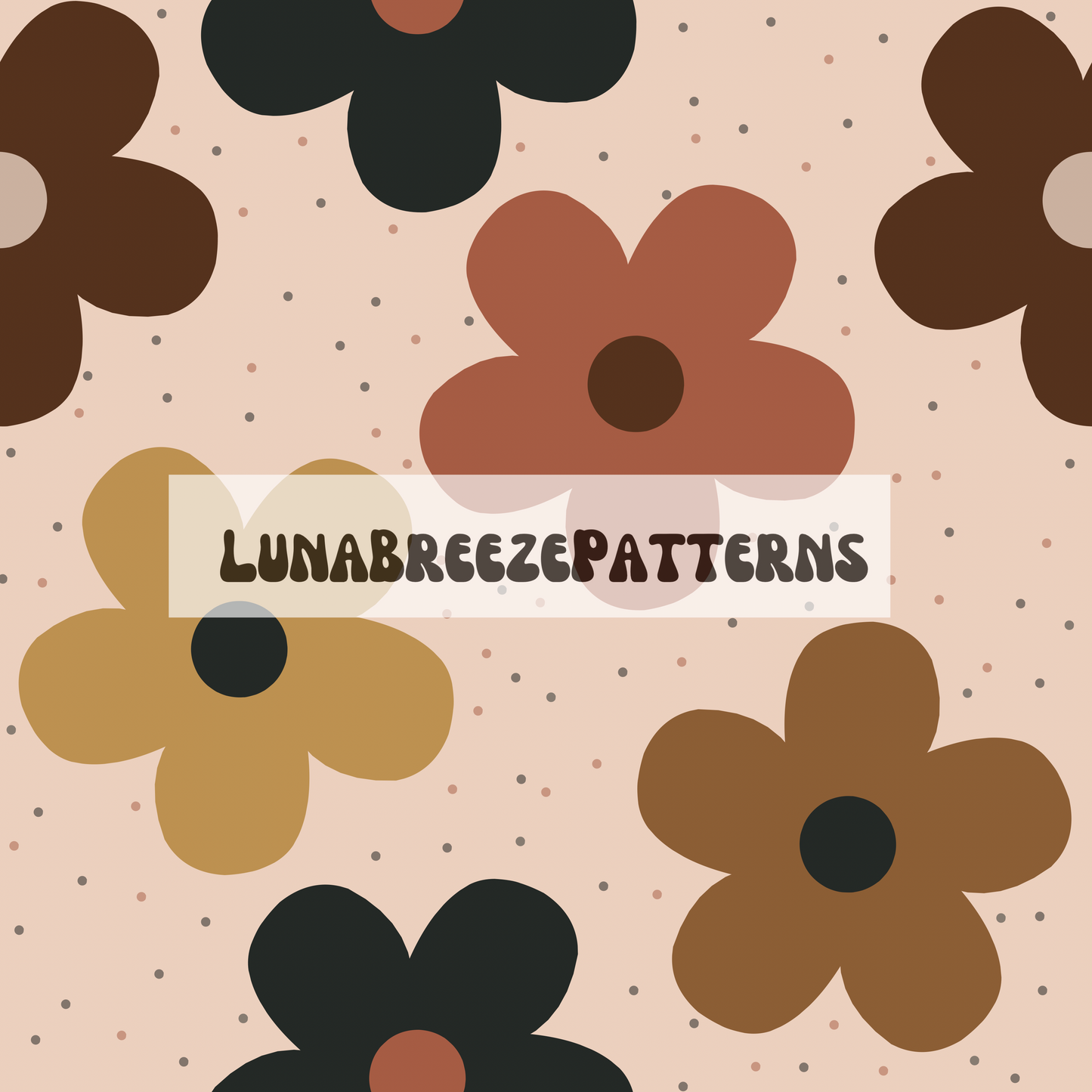 Sunflower Floral seamless repeating pattern