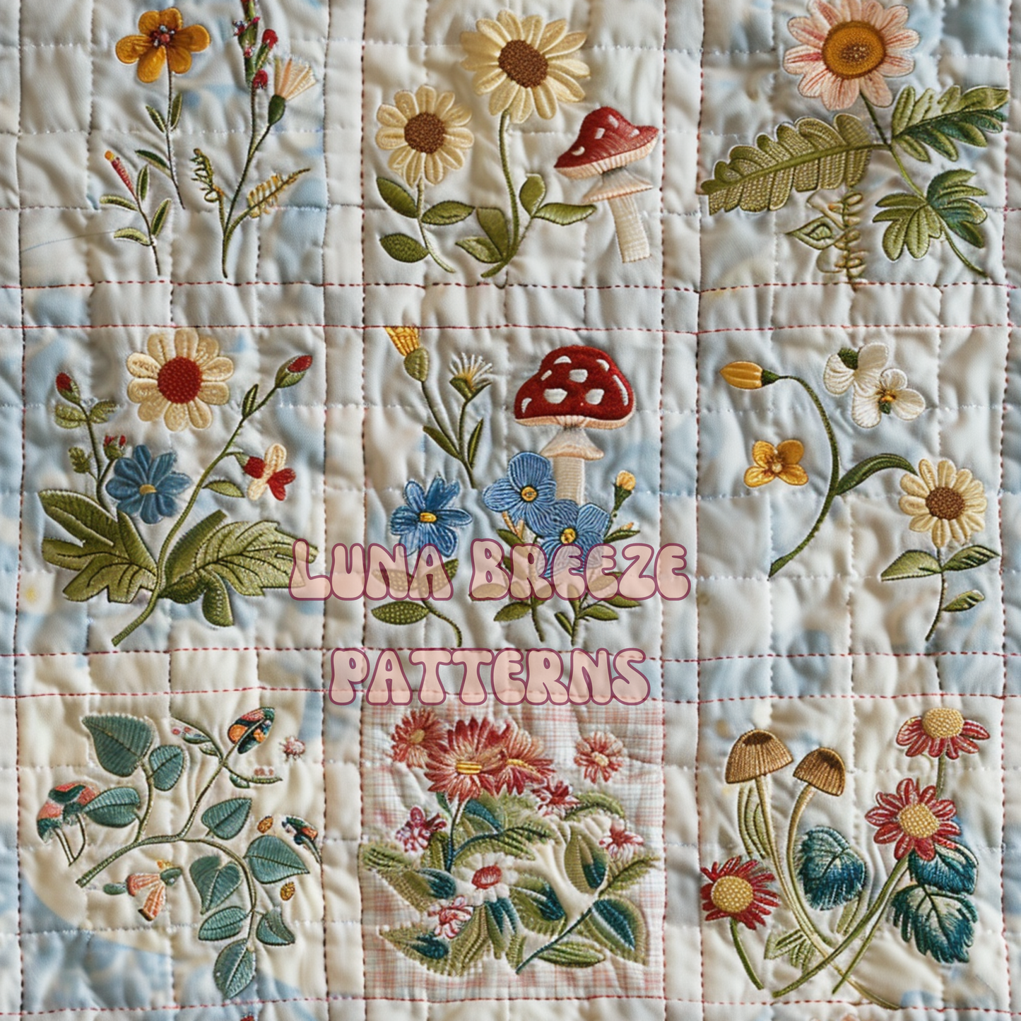 Spring quilt seamless repeating pattern