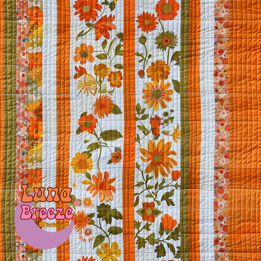 Orange calico stripes seamless repeating pattern