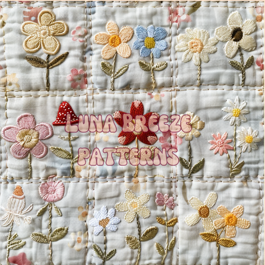 Daisy quilt seamless repeating pattern