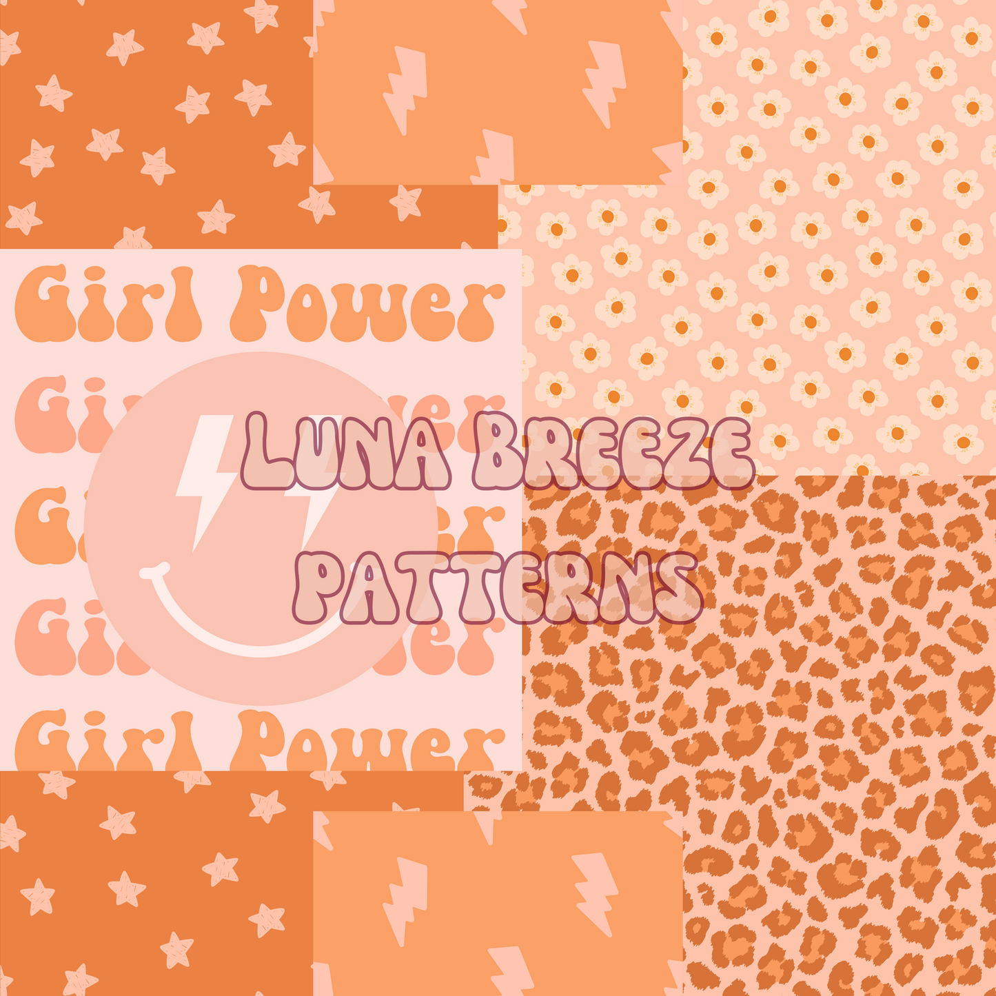 Girl power seamless repeating pattern