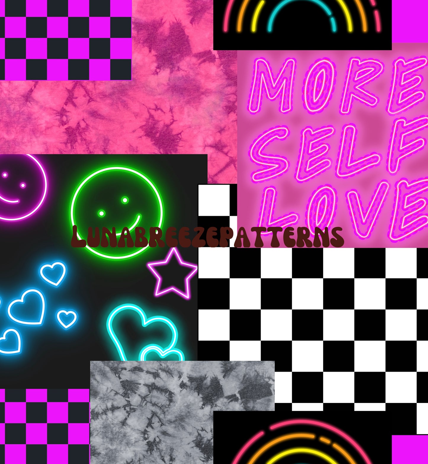 Neon self love patchwork