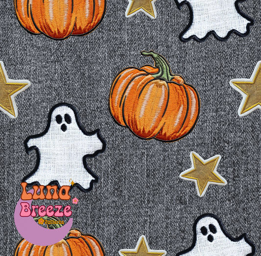 Halloween denim seamless repeating file