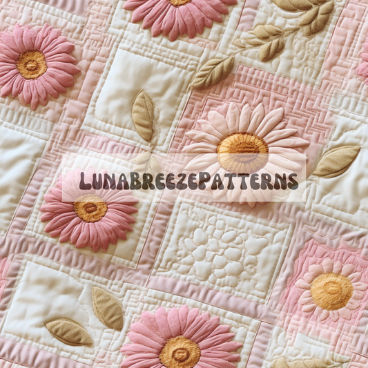 Pink sunflower quilt