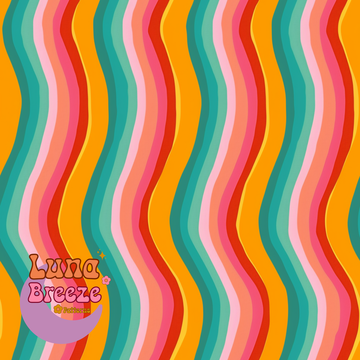 Retro waves seamless repeating pattern