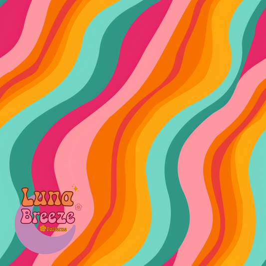 Retro waves seamless repeating pattern