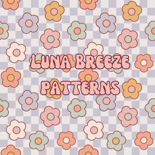 Pastel checkered small floral seamless repeating pattern