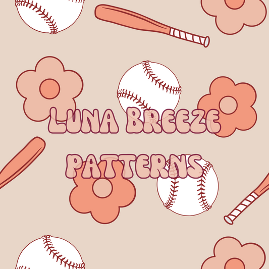 Baby girl baseball seamless repeating pattern