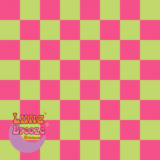 Pink green checkered