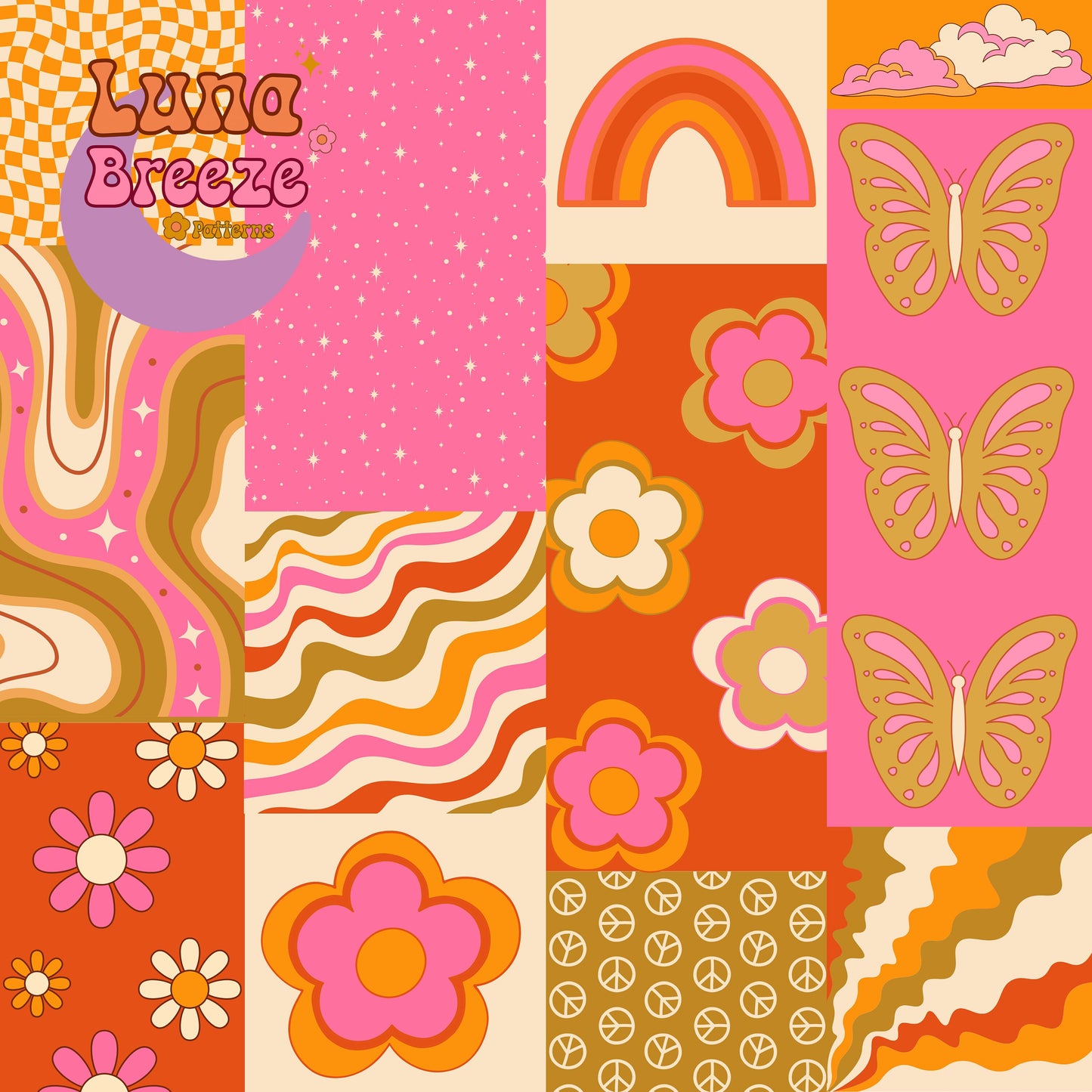 retro squares seamless repeating pattern