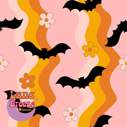 wavey bats seamless repeating pattern