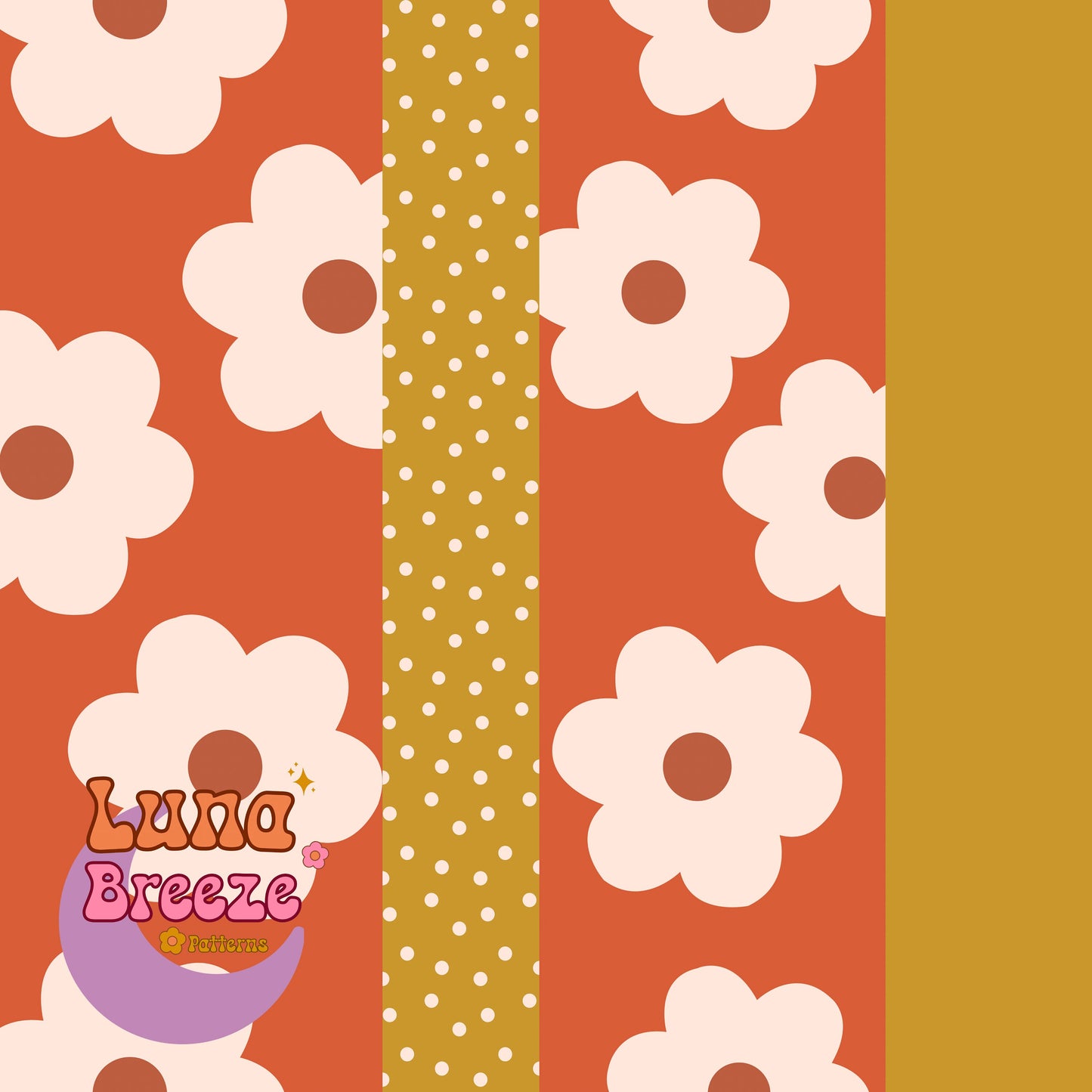 fall floral stripes seamless repeating pattern