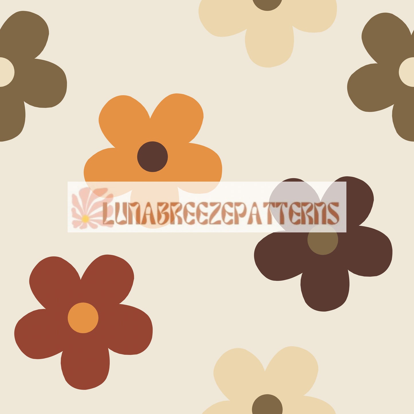 Fall daisy seamless repeating pattern