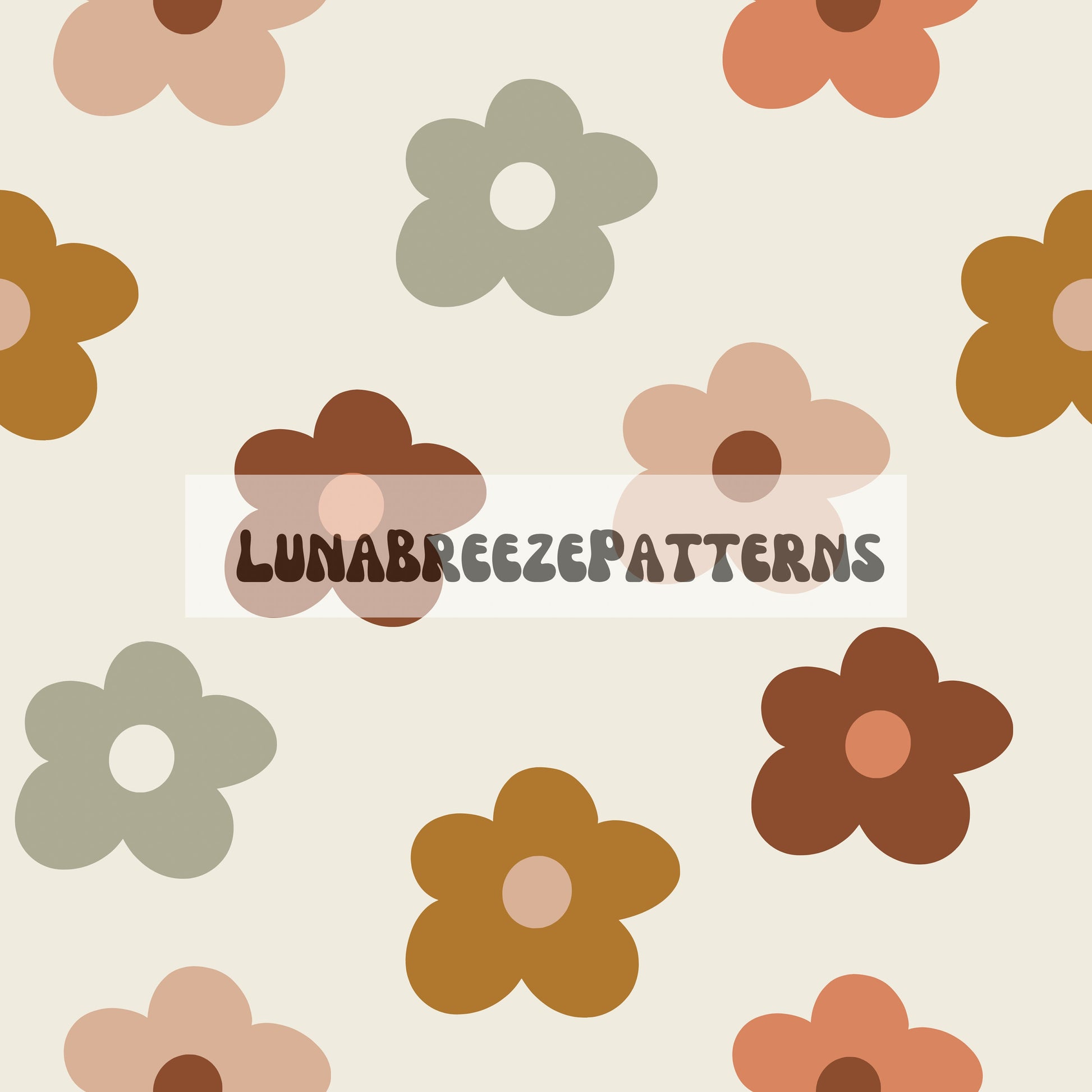 Retro floral seamless repeat pattern