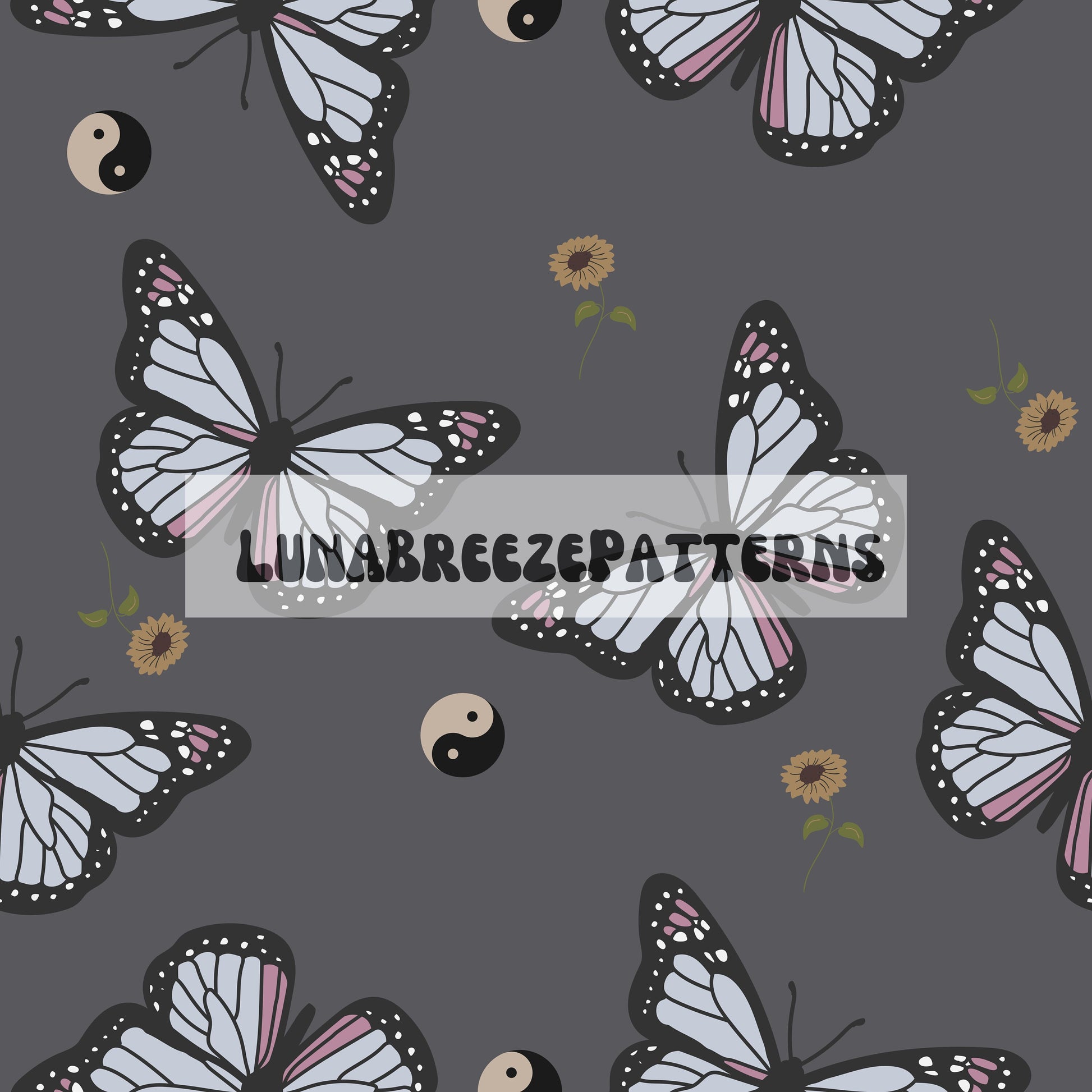 Smokey butterfly repeating pattern