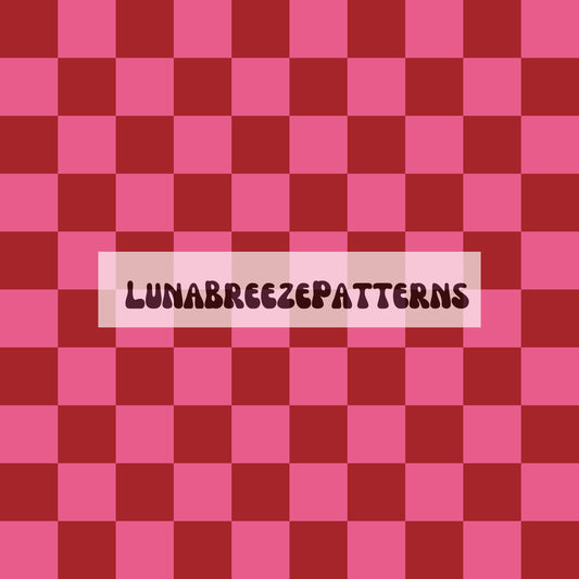 Pink/Red Checkered seamless repeating pattern