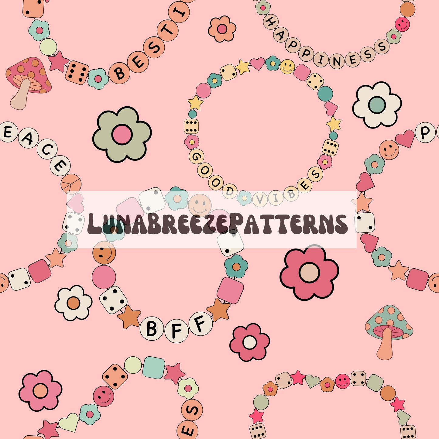 Happy bracelets seamless repeating pattern