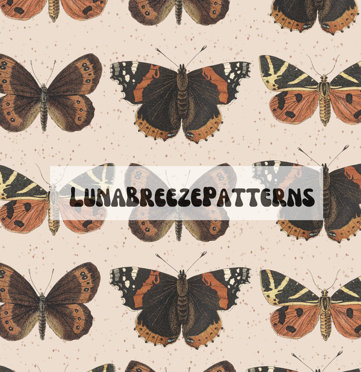 Vintage butterfly seamless repeating pattern