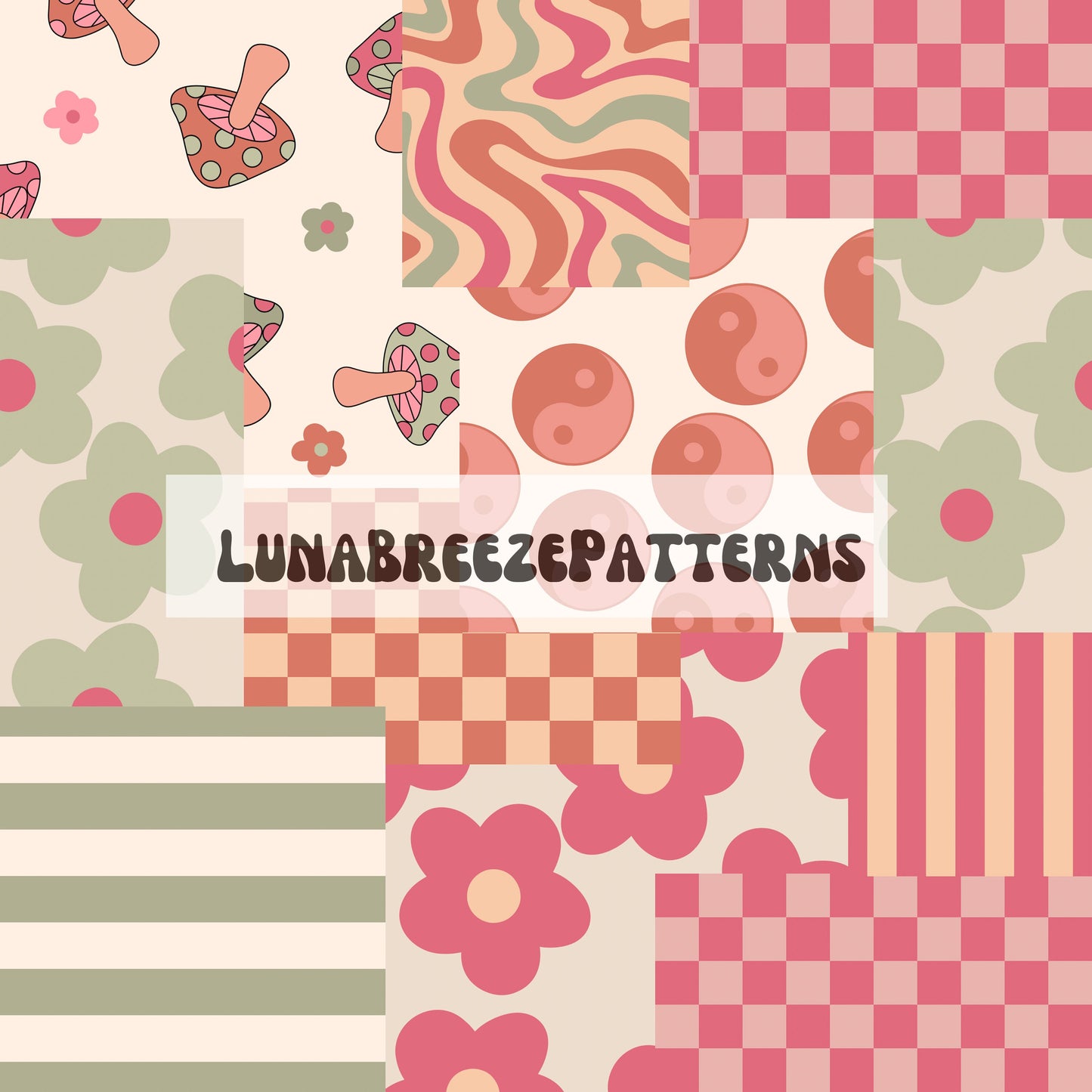 Spring patchwork seamless repeat pattern