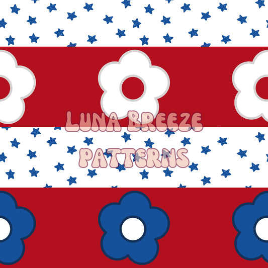 4oj daisy stripes seamless repeating pattern