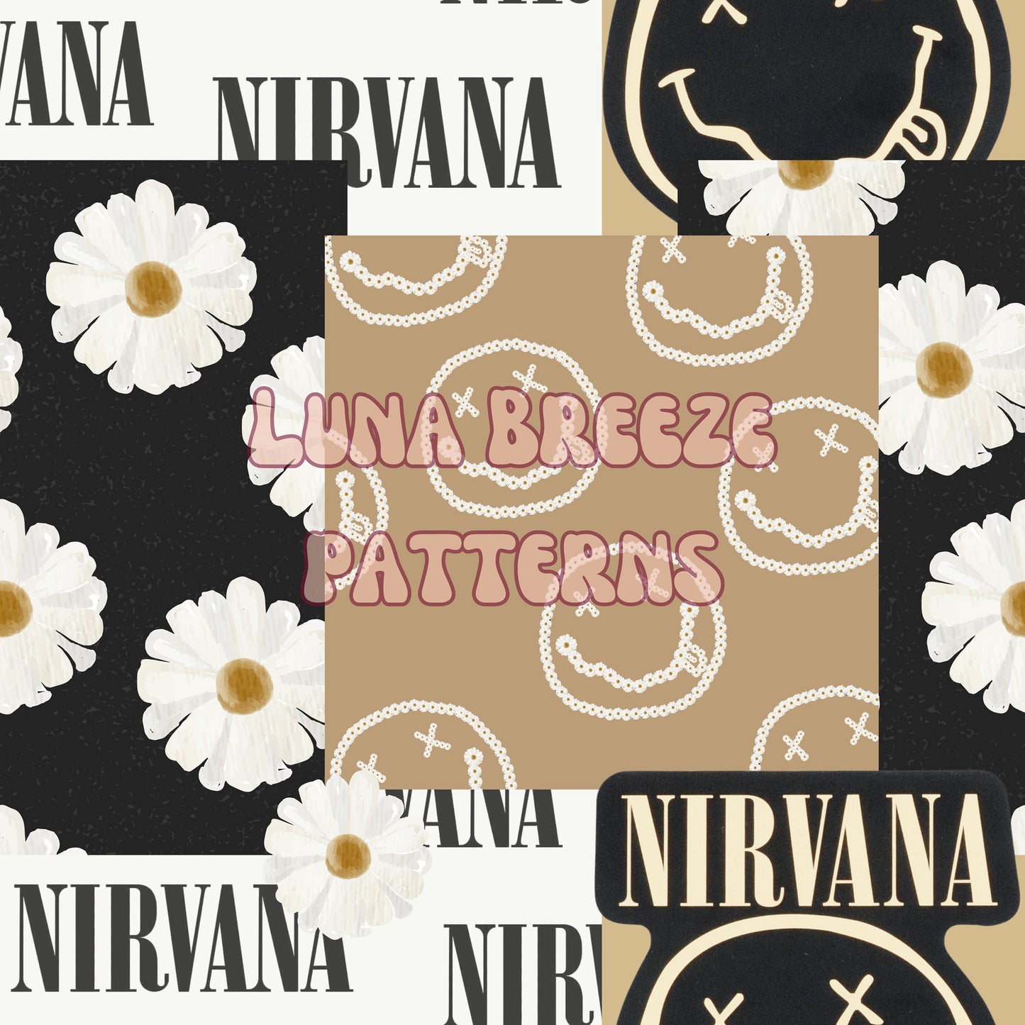 Nirvana patchwork seamless repeating pattern