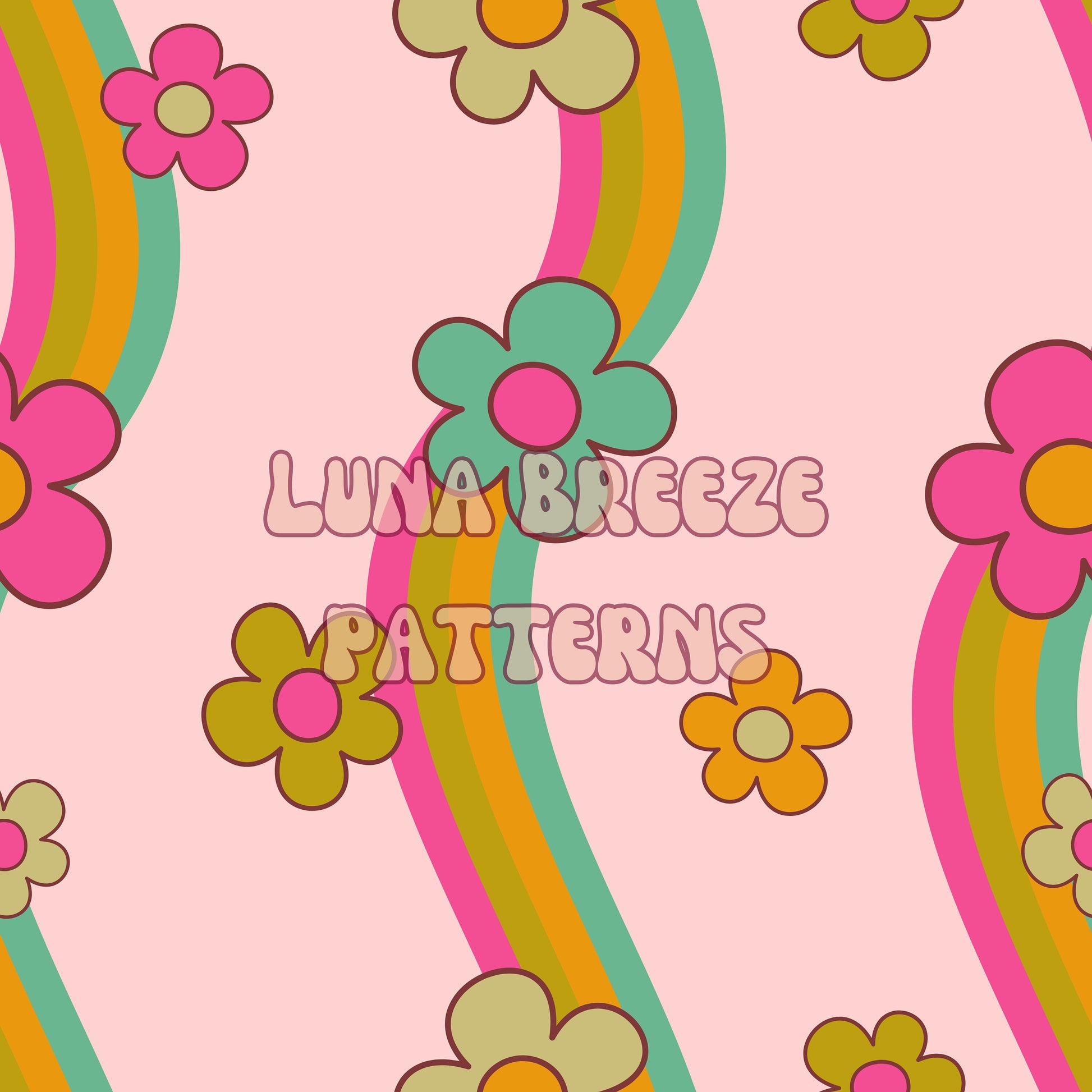 Groovy wavey stripes seamless repeating pattern