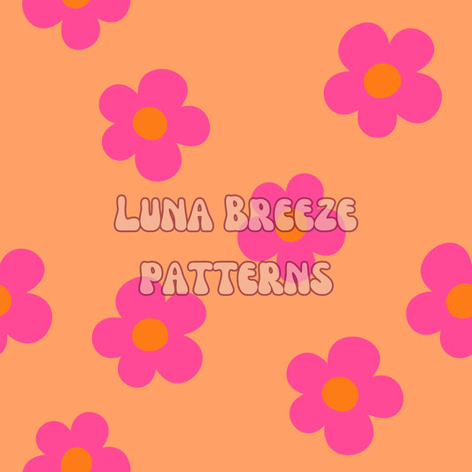 Pink orange floral seamless repeating pattern