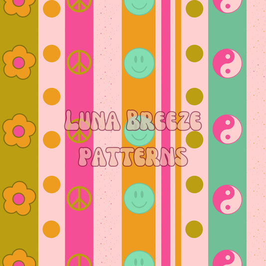 Groovy stripes seamless repeating pattern