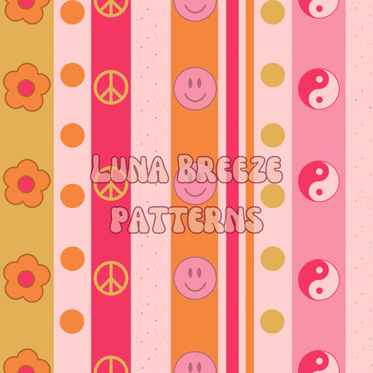 Groovy stripes seamless repeating pattern